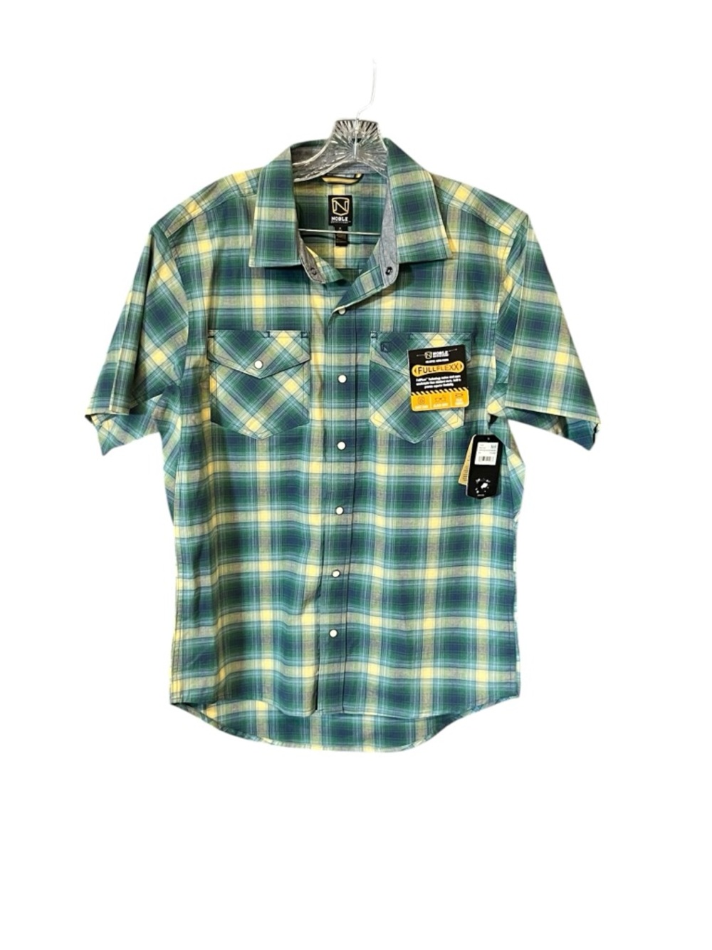 NWT Noble Outfitters FullFlexx Plaid Snap Front Western Shirt Mens Medium